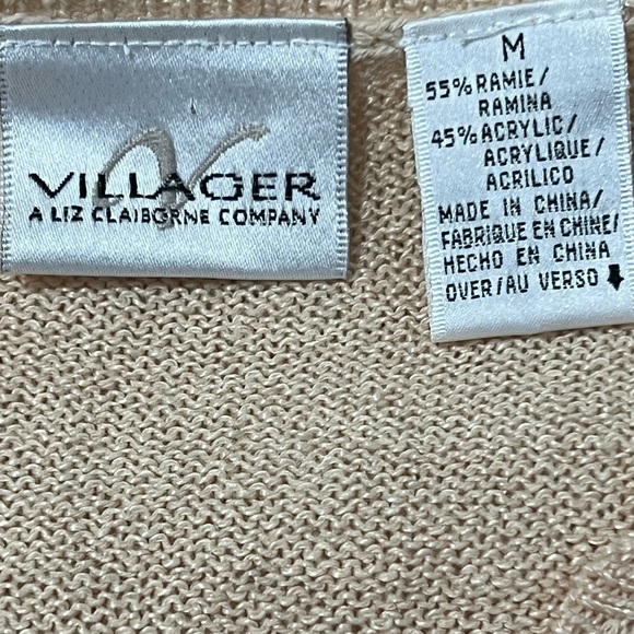 Liz Claiborne Beige Knit Button Down Cardigan Sweater Size M - Picture 6 of 8